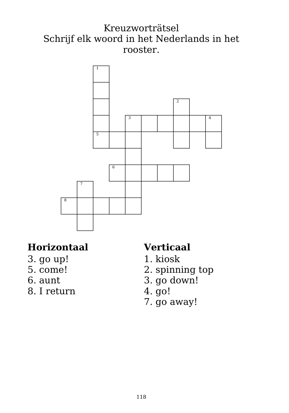 Crossword puzzle from the workbook