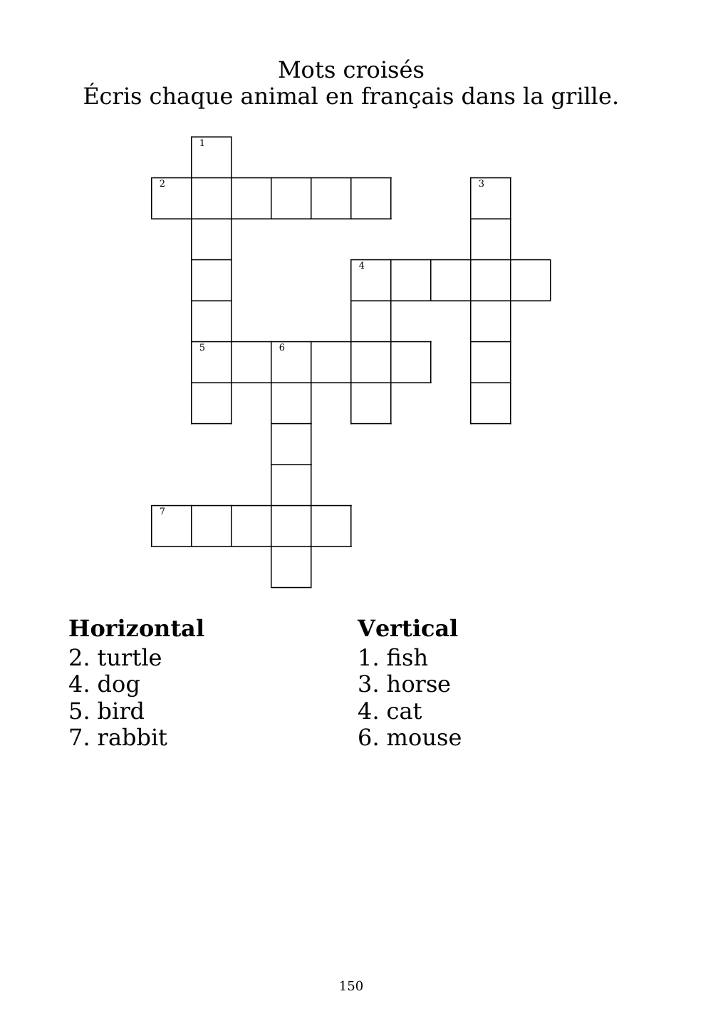 Crossword puzzle from the workbook