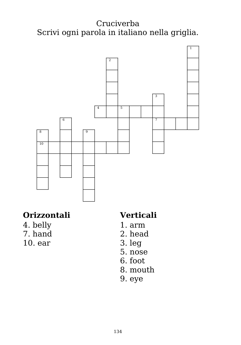 Crossword puzzle from the workbook