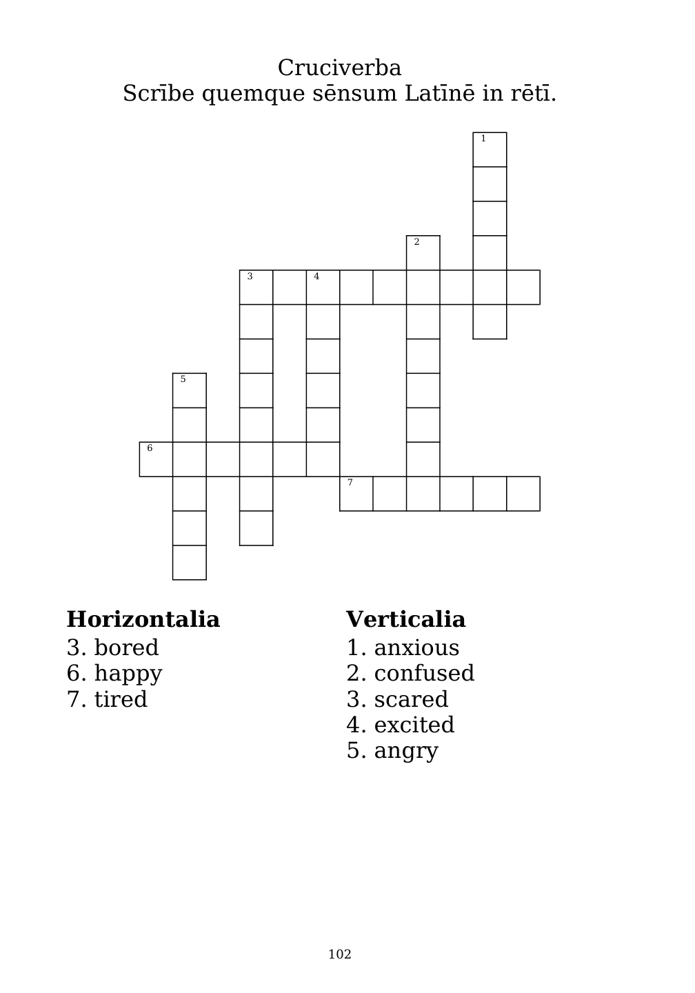 Crossword puzzle from the workbook
