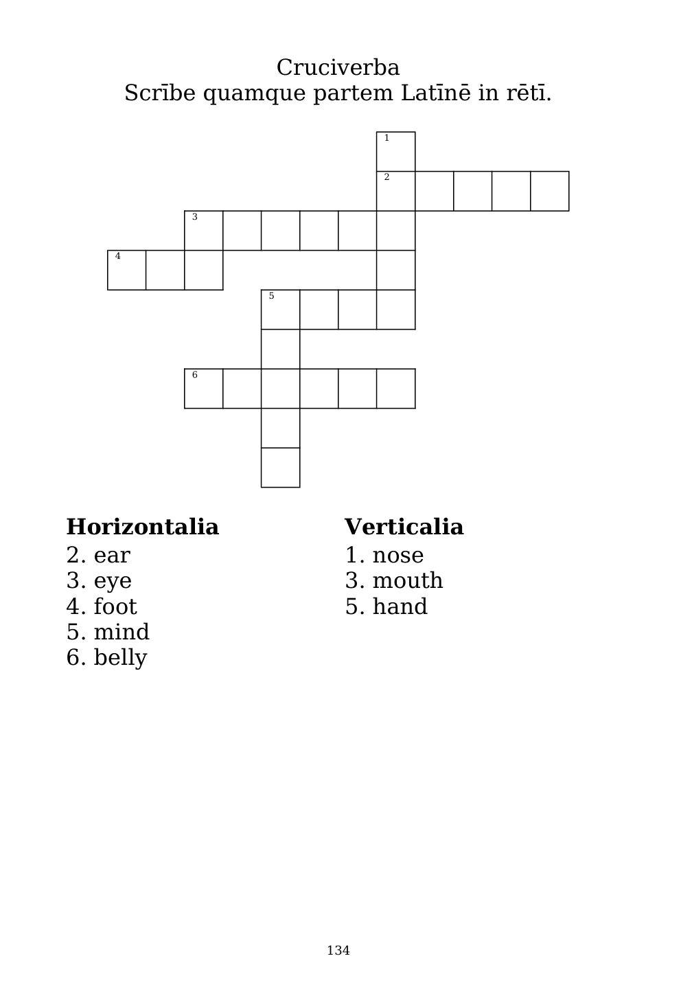 Crossword puzzle from the workbook