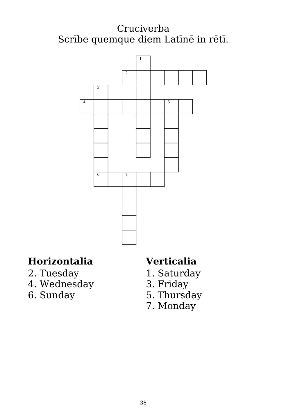 Crossword puzzle from the workbook