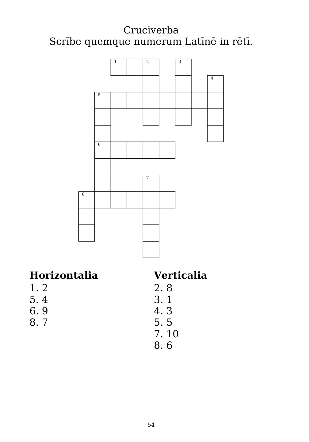 Crossword puzzle from the workbook
