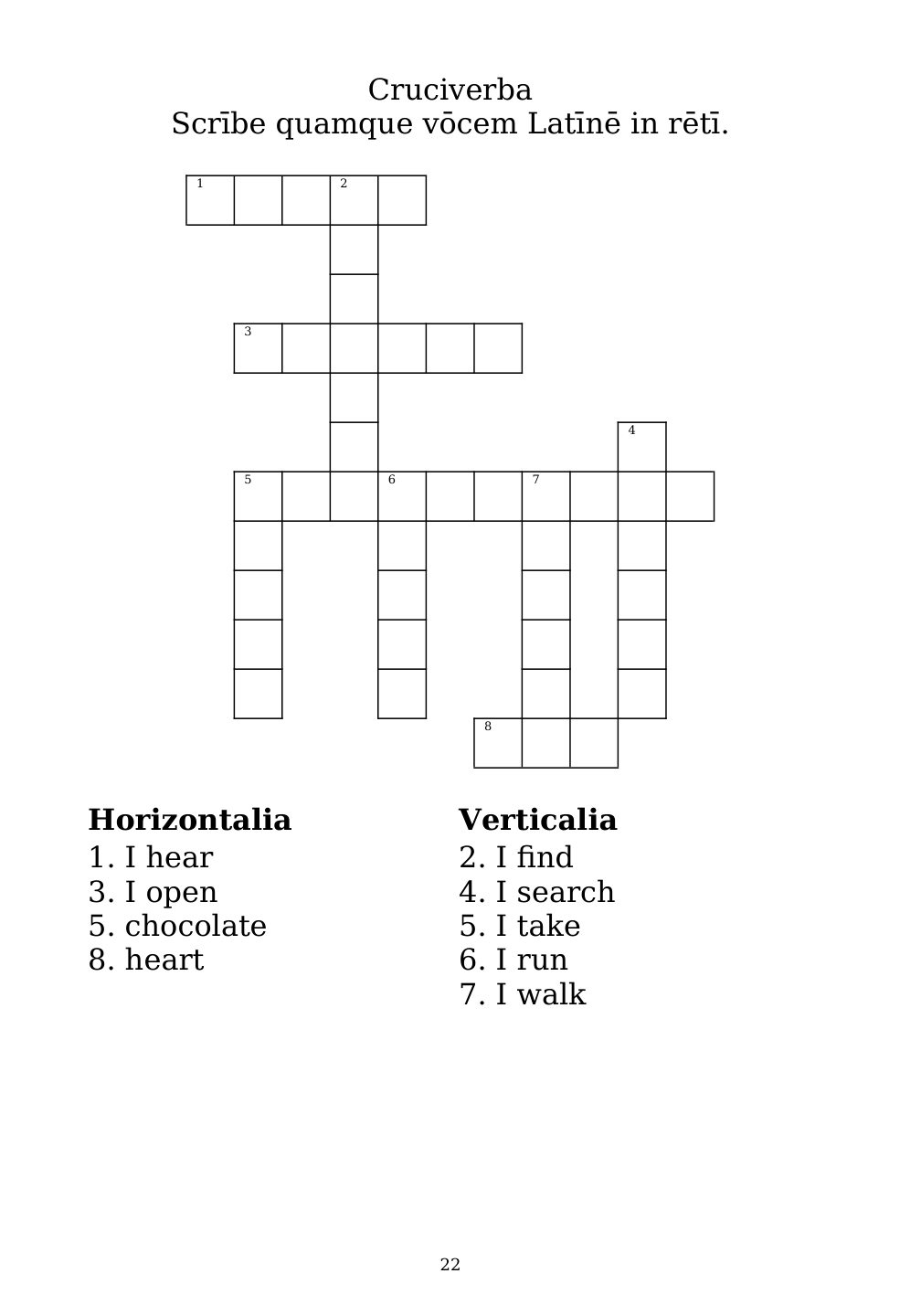 Crossword puzzle from the workbook