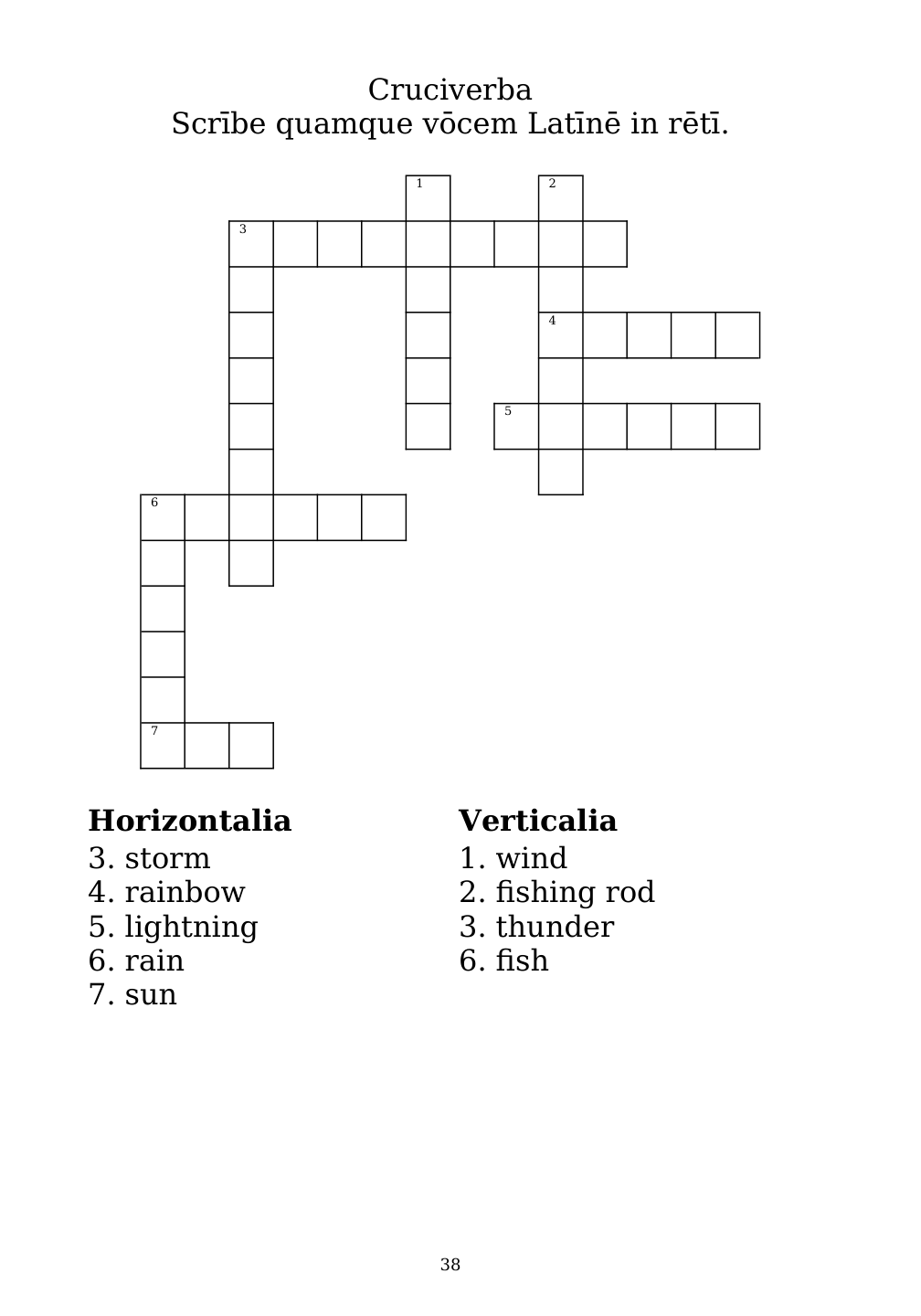 Crossword puzzle from the workbook